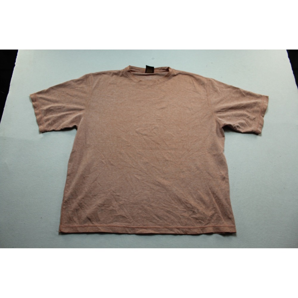 Haggar EZ's T-Shirt Mens Large Peach Good Heathered Short Sleeve Crewneck